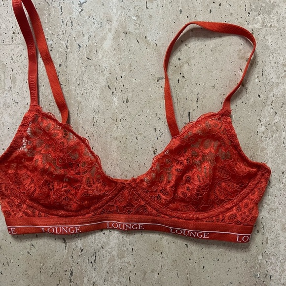 Lounge Burnt Orange Lace Balcony Bra Size 30C - Picture 2 of 6